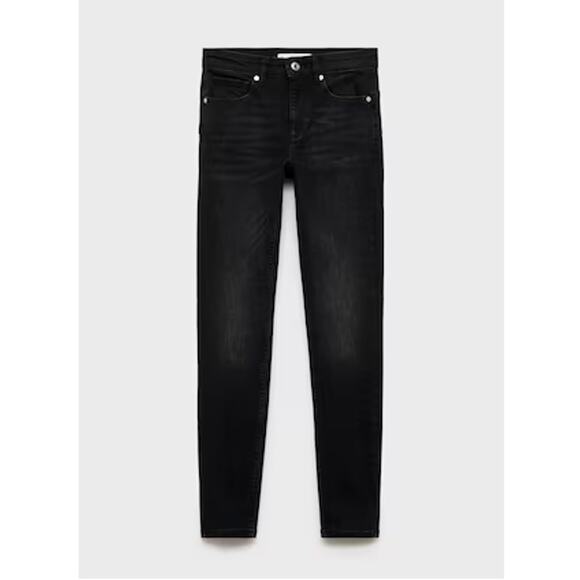 NEW MNG Women's Black Denim Mid Rise Skinny Pushup Jeans Size 10 - Picture 6 of 7